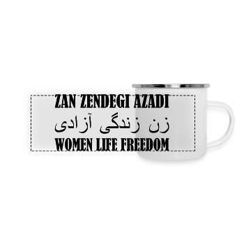 Zan zendegi azadi women life freedom - Panorama Emaille-Tasse - Weiß - Vorne