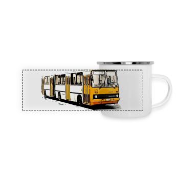 Ikarus Gelenkbus | Schlenki - Panorama Emaille-Tasse - Weiß - Vorne