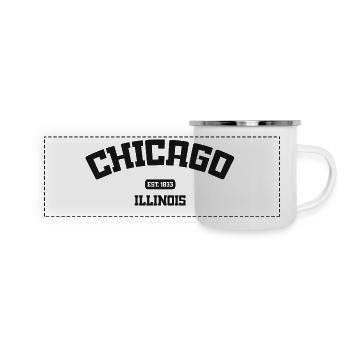 Chicago - Illinois - États-Unis - États-Unis o Amérique - Mug panoramique émaillé - blanc - Devant