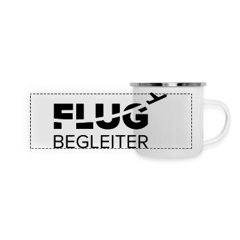 Flugbegleiter - Panorama Emaille-Tasse - Weiß - Vorne