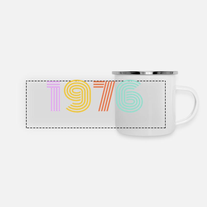 50. Geburtstag - Panorama Emaille-Tasse - Weiß