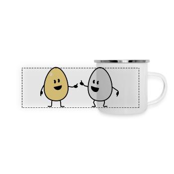 eggs - Mug panoramique émaillé - blanc - Devant
