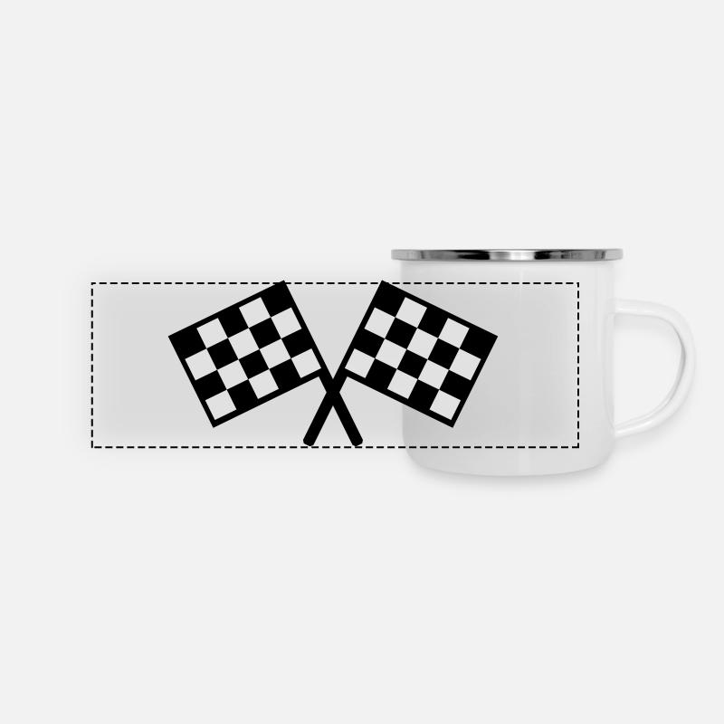 flags - car race - Panoramic Camper Mug - white