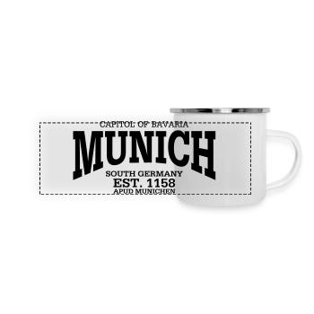 Munich Bavaria - Panorama Emaille-Tasse - Weiß - Vorne
