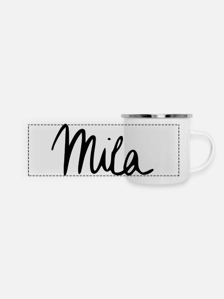Mila - Panorama Emaille-Tasse - Weiß