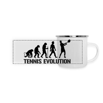 evolution tennis - Panorama Emaille-Tasse - Weiß - Vorne