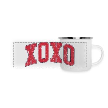 XOXO Saint-Valentin Amour rétro - Mug panoramique émaillé - blanc - Devant