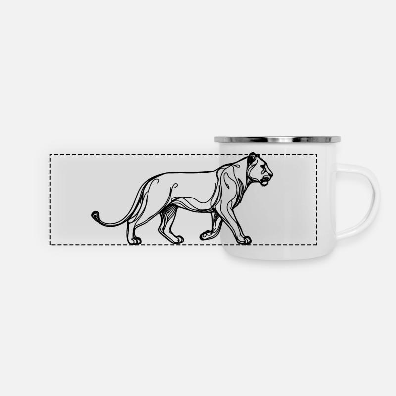 Lioness essence - Panoramic Camper Mug - white