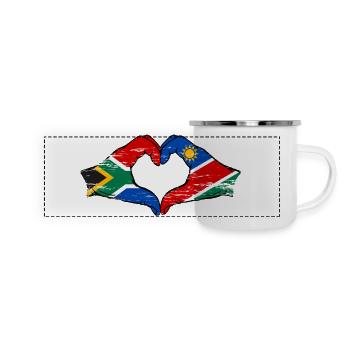 South Africa Namibia flag heart used - Panoramic Camper Mug - white - Front