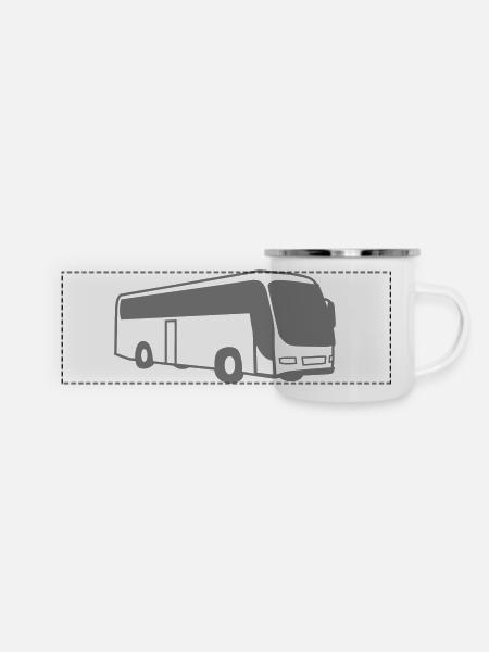 bus Busfahrer - Panorama Emaille-Tasse - Weiß