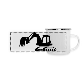 bagger_1 - Mug panoramique émaillé - blanc - Devant