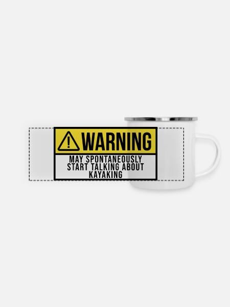 Kajak Kajak Kajak Kajak - Panorama Emaille-Tasse - Weiß