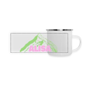 Bergsteigen Alisa - Panorama Emaille-Tasse - Weiß - Vorne