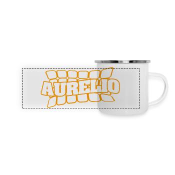 Name Aurelio - Panorama Emaille-Tasse - Weiß - Vorne