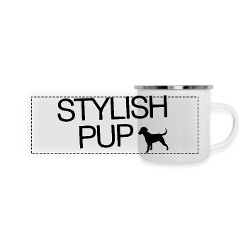 BANDANA POUR CHIEN - Mug panoramique émaillé - blanc - Devant