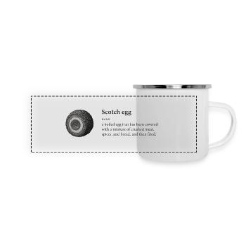 Scotch Egg Wörterbuch Kunst T-Shirt - Panorama Emaille-Tasse - Weiß - Vorne