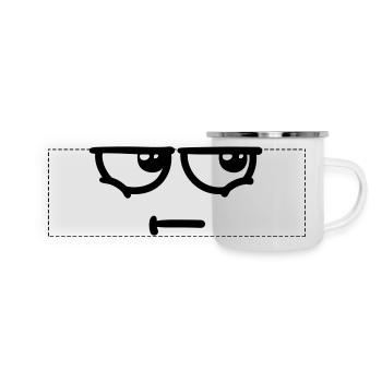 Not Amused - Panorama Emaille-Tasse - Weiß - Vorne