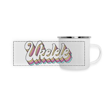 Hawaiian Ukulele Uke Retro Vintage - Panoramic Camper Mug - white - Front
