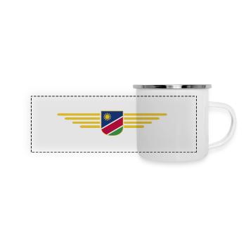 Namibia T-Shirt für Fans und Reisende - Panorama Emaille-Tasse - Weiß - Vorne