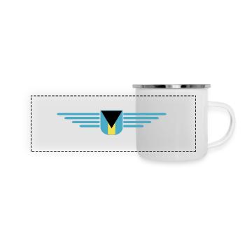Bahamas Fans: Tropisches Design - Panorama Emaille-Tasse - Weiß - Vorne