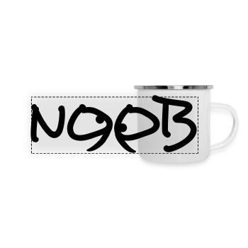 Noob yeux bande dessinée dessin animé drôle - Mug panoramique émaillé - blanc - Devant