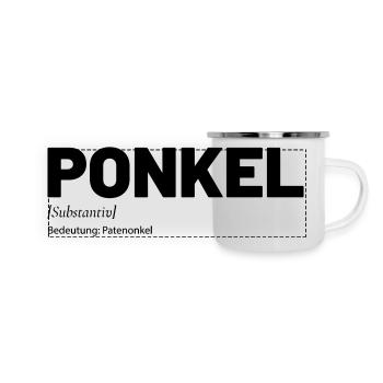 Ponkel Patenonkel Onkel - Panorama Emaille-Tasse - Weiß - Vorne