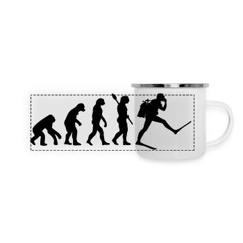 Scuba Diver Funny Human Evolution - Panoramic Camper Mug - white - Front