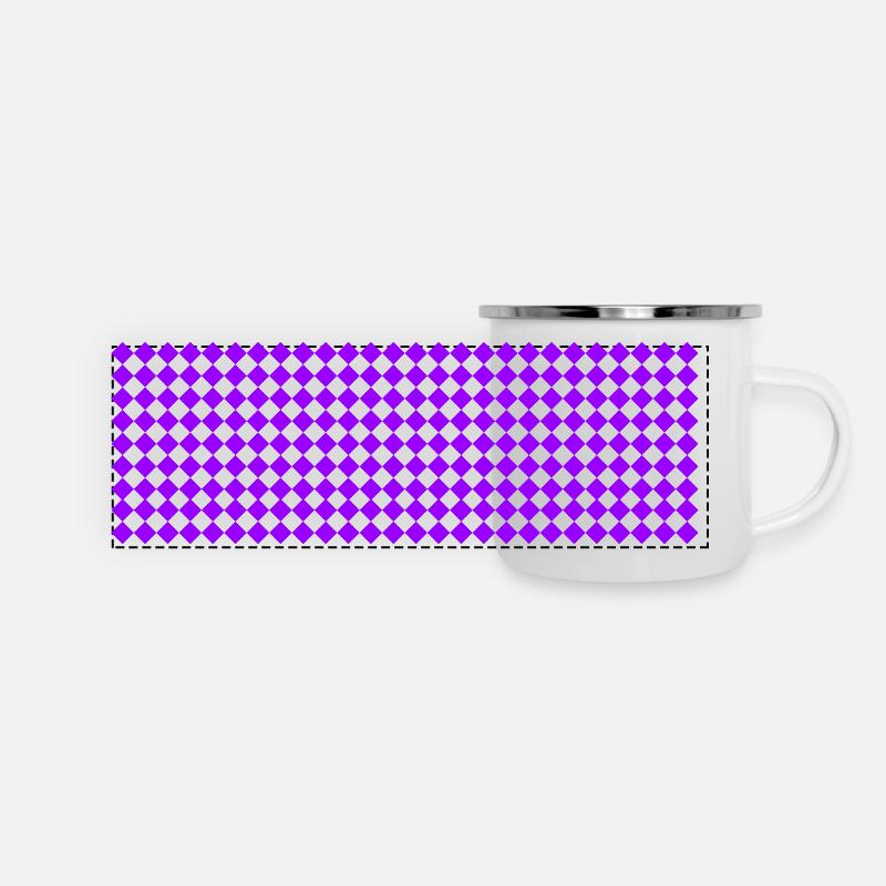 purple diamond pattern - Panoramic Camper Mug - white