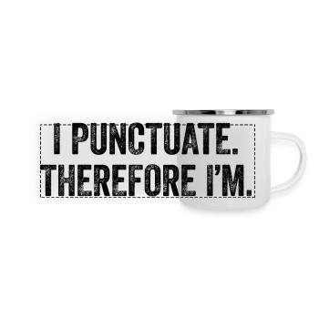 Sarkasmus für Grammatik-Fans - Panorama Emaille-Tasse - Weiß - Vorne