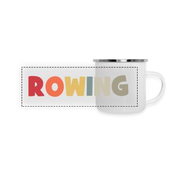 Rowing - Rudern - Ruderer - Ruderin - Aviron - Panorama Emaille-Tasse - Weiß - Vorne
