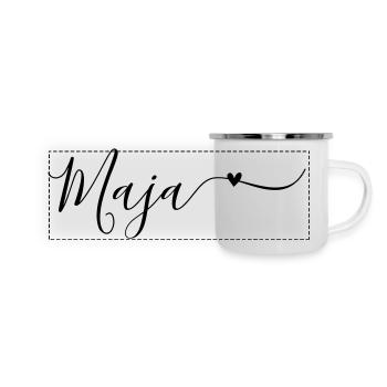 Maja Name Vorname Dekorativ - Panorama Emaille-Tasse - Weiß - Vorne