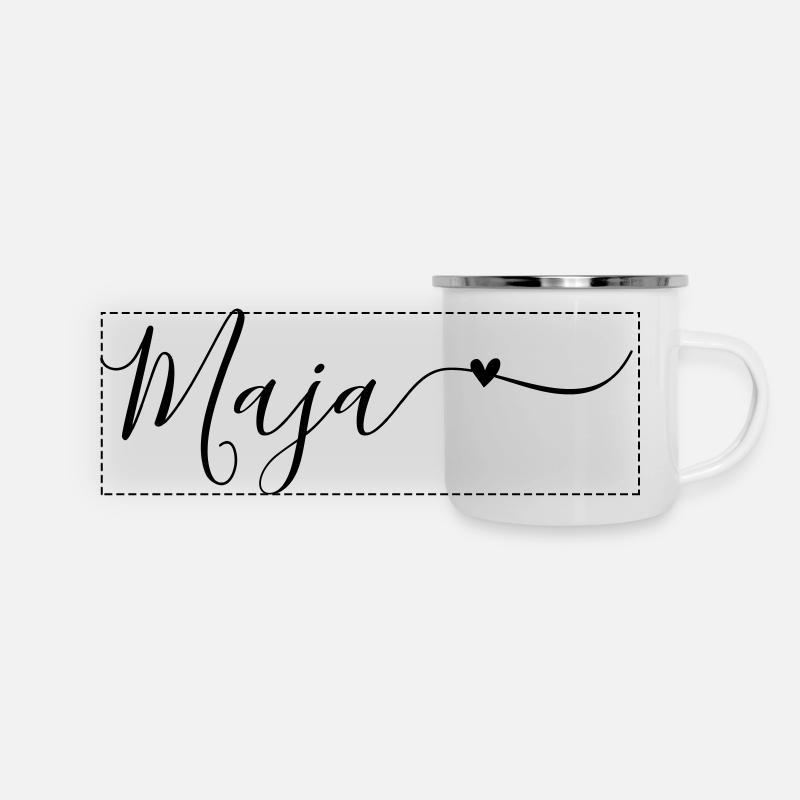 Prénom de Maja Prénom décoratif - Mug panoramique émaillé - blanc