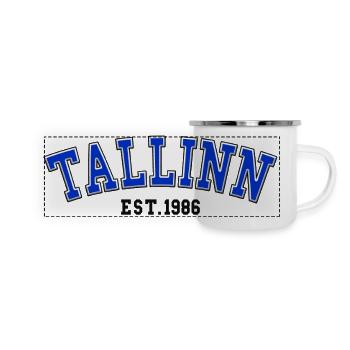 Tallinn Fondée en 1986 - Mug panoramique émaillé - blanc - Devant