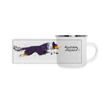 Australian Shepherd - Panoramic Camper Mug - white - Front