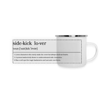 Sidekick Lover - Panorama Emaille-Tasse - Weiß - Vorne