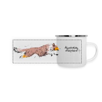 Australian Shepherd, red merle - Panoramic Camper Mug - white - Front