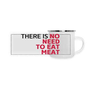 Il n'est pas nécessaire de manger de la viande, - Mug panoramique émaillé - blanc - Devant
