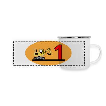 Excavator - Panoramic Camper Mug - white - Front