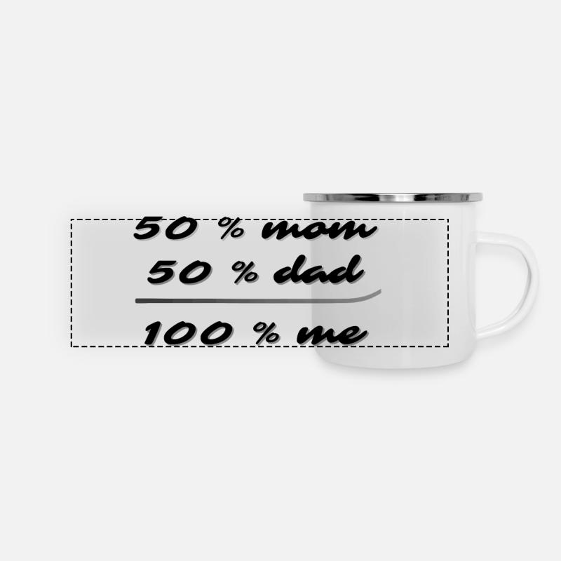 50% mom, 50% dad, 100% me - Panoramic Camper Mug - white