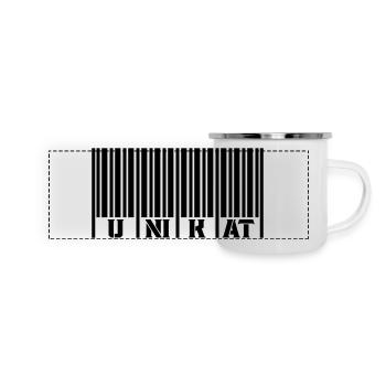 Code-barres unique - Mug panoramique émaillé - blanc - Devant