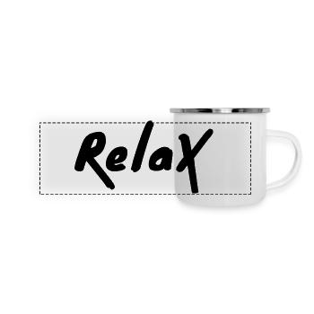 Chemise détendue Typographie minimale Style de vie relaxé - Mug panoramique émaillé - blanc - Devant