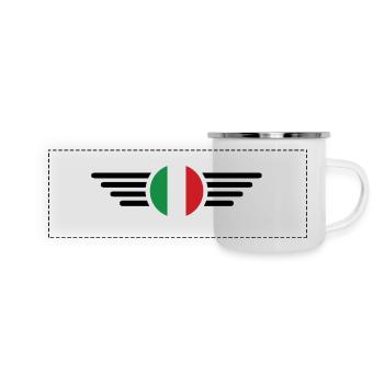 Italienisches Flair T-Shirt - Panorama Emaille-Tasse - Weiß - Vorne