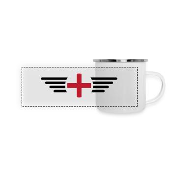 England Essence T-Shirt - Panorama Emaille-Tasse - Weiß - Vorne