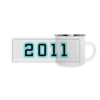 2011 Jahr Geburtstag - Panorama Emaille-Tasse - Weiß - Vorne