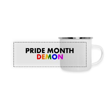 pride month demon - Panorama Emaille-Tasse - Weiß - Vorne