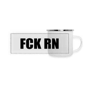 Fck rn - Mug panoramique émaillé - blanc - Devant