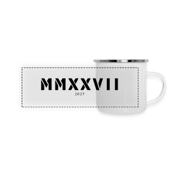 Roman numeral year of birth Made in 2027 - Panoramic Camper Mug - white - Front