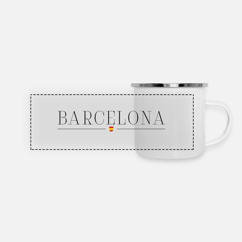 J’adore Barcelone - Mug panoramique émaillé - blanc