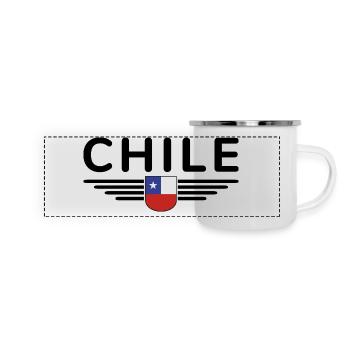 Chile Design – Pour les fans et les amoureux - Mug panoramique émaillé - blanc - Devant