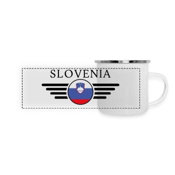 T-shirt de style slovène - Mug panoramique émaillé - blanc - Devant